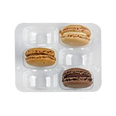 PacknWood 210MACINS6, 4.5-inch Insert for 6 Macarons (2x3) with Clip Closure, 250/CS