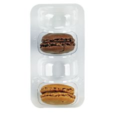 PacknWood 210MACLONG4, 5-inch Insert for 4 Macarons (1x4) with Clip Closure, 250/CS