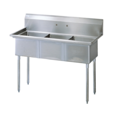 L&J SK2148-3 21x48-inch Stainless Steel 3-Compartment Utility Sink