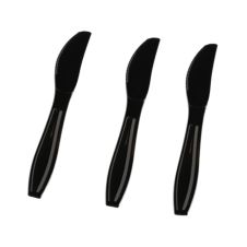 Fineline Settings 2504-BK, 7-inch Flairware Extra Heavy Black Polystyrene Knives, 1000/CS
