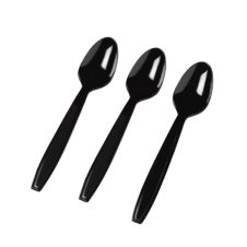 Fineline Settings 2515-BK, 7.5-inch Flairware Extra Heavy Black Polystyrene Spoons, 1200/CS