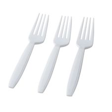 Fineline Settings 2516-WH, 7.5-inch Flairware Extra Heavy White Polystyrene Forks, 1200/CS