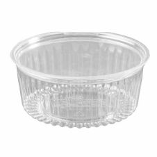 CLOSEOUT - Reynolds 10863, 32 Oz Clear PET Plastic Bowl w/ Hinged Flat Lid, 150/CS