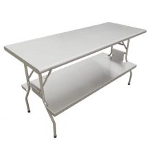 Omcan 41234, 24x60-inch Stainless Steel Folding Table with Undershelf
