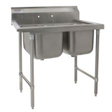 Eagle Group 414-24-2, Stainless Steel Commercial Compartment Sink with Two 24-Inch Bowls, NSF