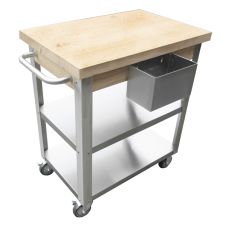Omcan 41516, 32-inch Mobile Food Preparation Table/Cart