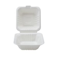 Fineline Settings 42SH6, 6x6x3.1-inch Conserveware Bagasse Hinged Container, 500/CS