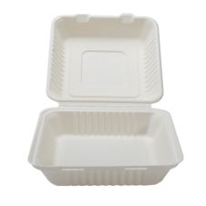 Fineline Settings 42SHD9, 9x9x3.1-inch Conserveware Bagasse Deep Hinged Container, 200/CS