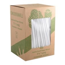 Fineline Settings 42STRJW.KR, 7.75-inch Conserveware Craft Paper Jumbo Straws, Compostable, Wrapped, 3200/CS