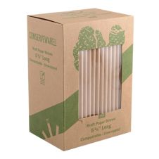 Fineline Settings 42STRM.KR, 5.75-inch Conserveware Craft Paper Straws, Compostable, Unwrapped, 2500/CS