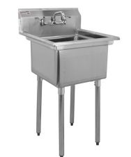Omcan 43761, 18x18x11-inch 1-Compartment Sink with Right Drain Board