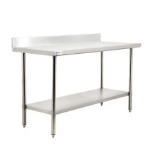 Omcan 44335, 24x24-inch Stainless Steel Work Table with 4-inch Backsplash