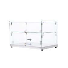 Omcan 44373, 22-inch Countertop Angled Front Glass Food Display Case, 50L Capacity