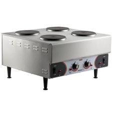 Nemco 6311-4-240, 24-inch Electric Countertop Raised Hot Plate with 4 Burners, 240V