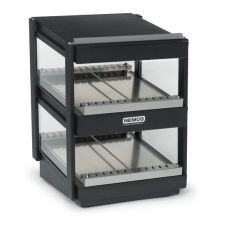 Nemco 6480-18-B, 18-inch Stainless Steel Black Double Shelf Display Case, 120V