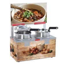 Nemco 6510-T4, 4 Qt Triple Well Soup Warmer with Header, Single Thermostat