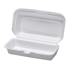 Dart 72HT1, 7x4x2-Inch Performer White Hot Dog Foam Container with a Removable Hinged Lid, 500/CS
