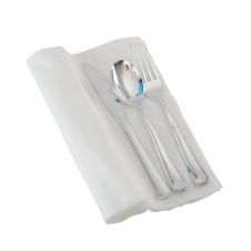 Fineline Settings 730, 6-inch Silver Secrets Napkin Roll Fork, Spoon & Knife Cutlery Set, 100/CS