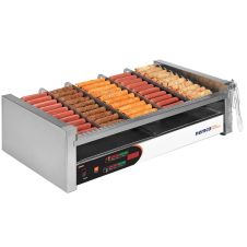 Nemco 8230SX-SLT, 30 Hot Dog Capacity Digital Slanted Hot Dog Roller Grill with GripsIt Non-Stick Coating, 120V
