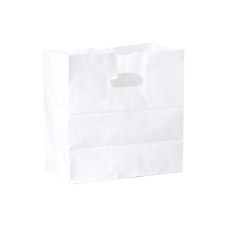 DURO 11x6x11-Inch White Paper Shopping Bag with Handles, Die Cut,  500/CS
