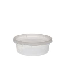 SafePro 8HD, 8 Oz. Clear Plastic HD Soup Combo, Microwavable Containers with Flat Lid, 240/CS