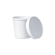 SafePro SP99 8 Oz. White Paper Soup Containers Combo with Vented Lids, 250/CS
