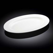 Wilmax WL-992026/A 14-Inch Stella Pro Oval White Porcelain Platter, 12/CS