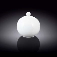 Wilmax WL-995001/A 11 Oz Olivia White Porcelain Sugar Bowl with Lid, 36/CS