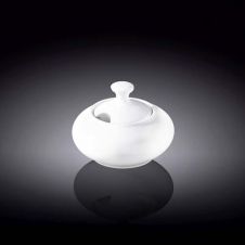 Wilmax WL-995021/A 8 Oz White Porcelain Sugar Bowl with Lid, 36/CS