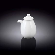 Wilmax WL-996015/A 6 Oz White Porcelain Soy Bottle with Lid, 96/CS