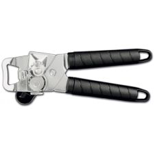 Ambrogio Sanelli A1480000, Stainless Steel Can Opener with Black Plastic Grip Handles