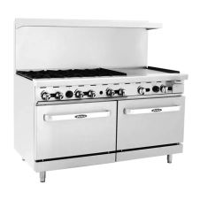 Atosa AGR-6B24GR, 60-Inch Gas Range with Six (6) Open Burners & 24-Inch Griddle