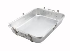 Winco ALRP-1824L, Aluminum Roasting Pan with Straps and Lugs
