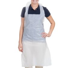SafePro AM Disposable Medium Weight White Poly Aprons, 100/CS