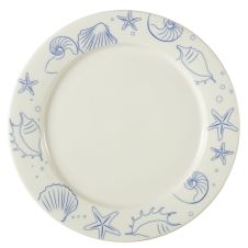 C.A.C. ATC-21-AW, 12-Inch Atlantic Seashell Porcelain Plate, DZ