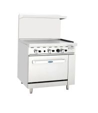 Atosa CookRite AGR-36G, 36-Inch Heavy Duty Gas Range with Griddle Top and Single Oven