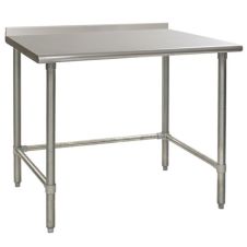 L&J B5SG2472-RCB 24x72-inch Stainless Steel Work Table with Backsplash and Cross-Bar