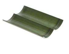 Yanco BA-3109 8.5x5-Inch Bamboo Style Melamine Divided Plate, 48/CS