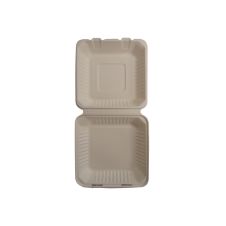 SafePro BC991PF, 9x9x3-Inch PFAS-Free Bagasse Hinged Container, 200/CS