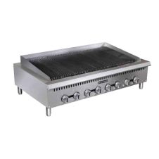 Admiral Craft BDCTC-48, 48-inch Black Diamond Gas Countertop Radiant Charbroiler with Manual Control, 160,000 BTU