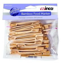 Winco BFM-A100, Bamboo food marker, 100-Piece Pack