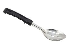 Winco BHSN-11, 11-Inch Stainless Steel Slotted Basting Spoon with Bakelite Handle, Black, NSF