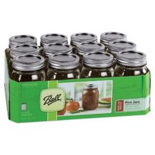 Jars BALL BL61000, 16-Ounce Pint Jars with Lids and Bands, 12-Piece Set