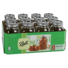 Jars BALL BL62000, 32-Ounce Quart Jars with Lids and Bands, 12-Piece Set