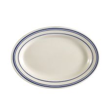 C.A.C. BLU-12, #7 10.38-Inch White Stoneware Oval Platter, 2 DZ/CS