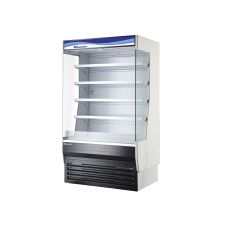 Blue Air BOD-60G, 60-inch Open-Air White Display Cooler with Glass Side Panels, 33.9 Cu. Ft.