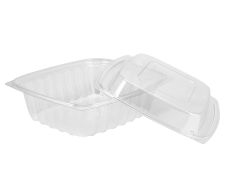 Dart CH24DED 24 Oz Clear Rectangular PET Tamper-Evident Container with Dome Lid, 200/Cs