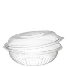 Dart C24HBD 24 Oz PresentaBowls Clear OPS Bowl with a Hinged Dome Lid, 150/CS