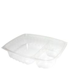 Dart C30DE3R 9x7x2-Inch ClearPac Rectangular Clear OPS 3-Compartment Oblong Container, 252/CS. (Lids are sold separately)