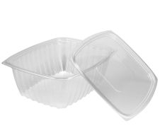 Dart C48DER, 48 Oz ClearPac Clear Rectangular Plastic Container, 250/CS. Lids Sold Separately.